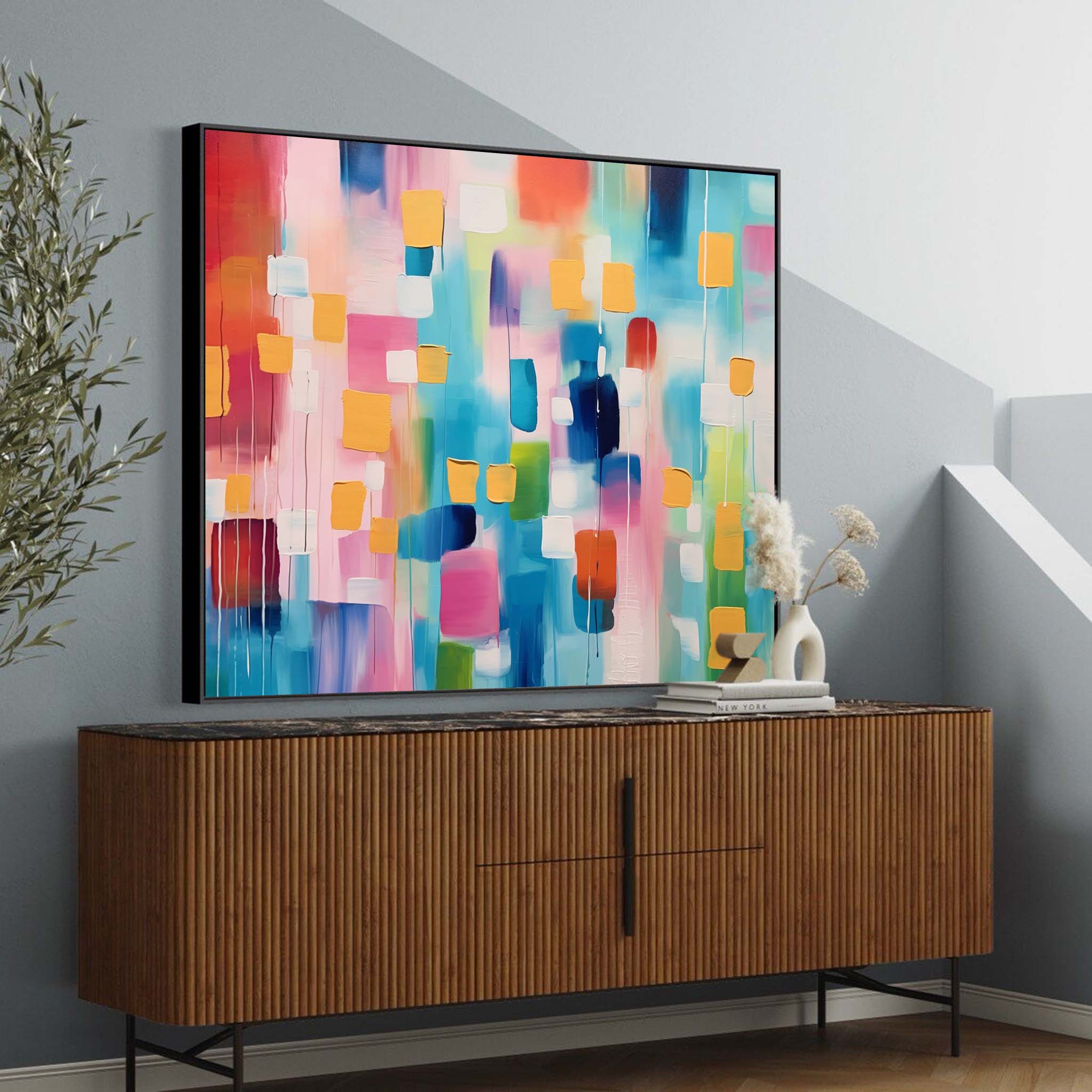 Vibrant Colorful Large Wall Art Original Abstract Oil Painting On Canvas Modern Oil Painting Living Room Decoration