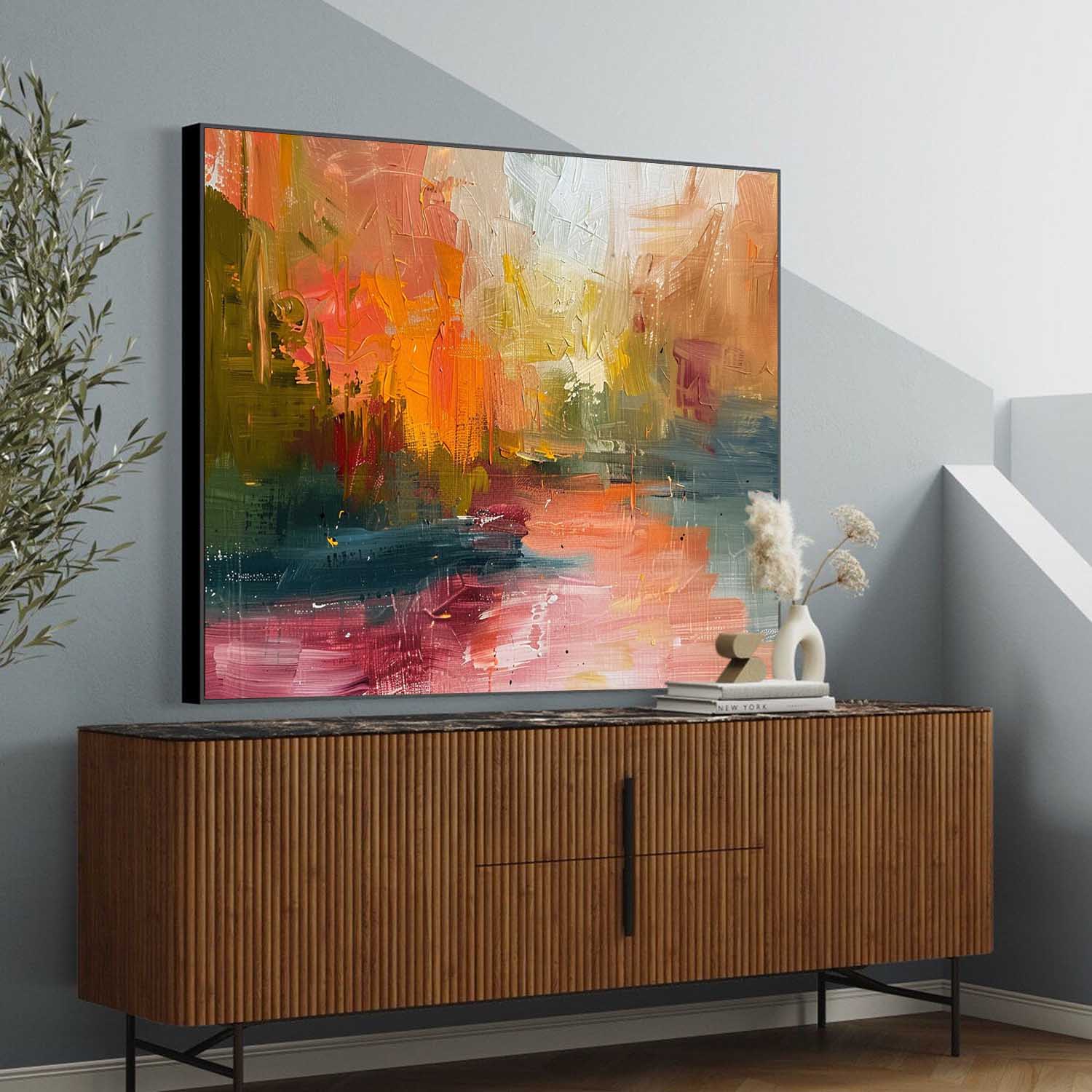 Original Scenery Painting Abstract Landscape Oil Painting On Canvas Framed Texture High Quality Wall Art