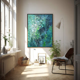 Bright Green Abstract Oil Painting On Canvas Modern Texture Wall Art Large Original Painting For Living Room