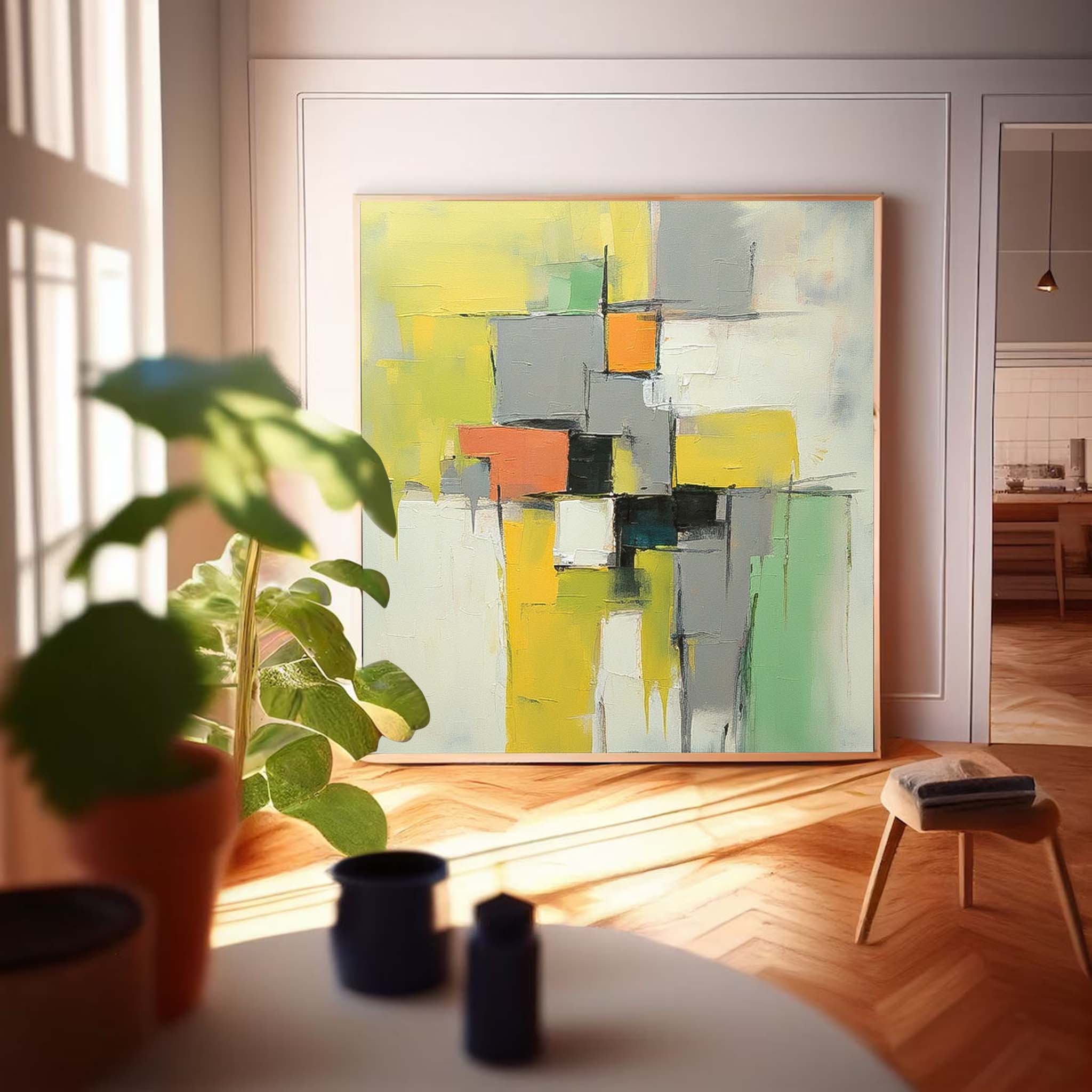 Geometry Abstract Acrylic Painting Canvas Great Quality Hand Painted Abstract Wall Art Home Decor