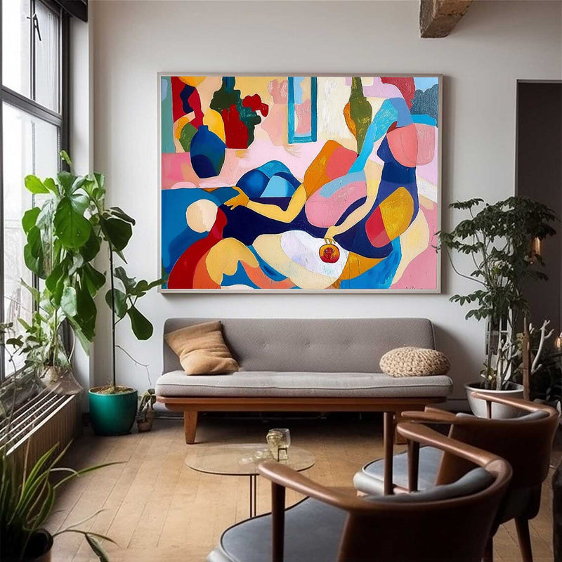 Large Wall Art Original Famous Painting Abstract Colored Figures Oil Painting on Canvas Modern Wall Art Home Decor Picasso Art