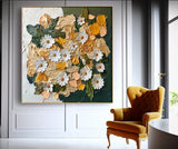 Original 3d Little Daisy Floral Wall Art Large Textured Floral Acrylic Painting Contemporary Home Decor Gift