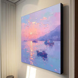 Large Sunset At Sea Wall Art Modern Highest Quality Oil Painting Abstract Texture Acrylic Painting For Living room