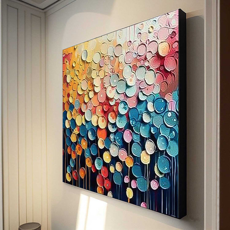 Contemporary Circle Color Block Oil Painting Square Texture Abstract Colorful Acrylic Painting On Canvas Wall Art