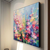 Large Abstract Flowers Paintings Square Contemporary Flower Paintings Wall Art Beautiful Colors Artwork