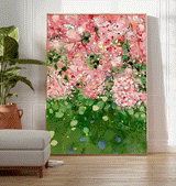 Original Modern Pink Flower Artwork Abstract Hand Painted Oil Painting On Canvas Large Floral Wall Art Home Decor
