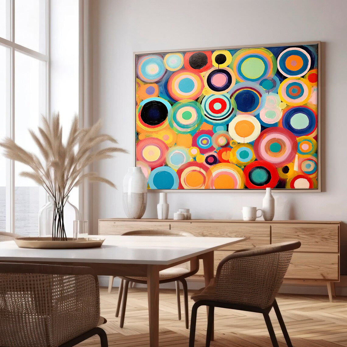 Modern Acrylic Painting Large Abstract Circle Oil Painting Original Wall Art Home Decoration