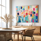 Original Abstract Oil Painting On Canvas Vibrant Colorful Large Wall Art Modern Oil Painting Living Room Decoration