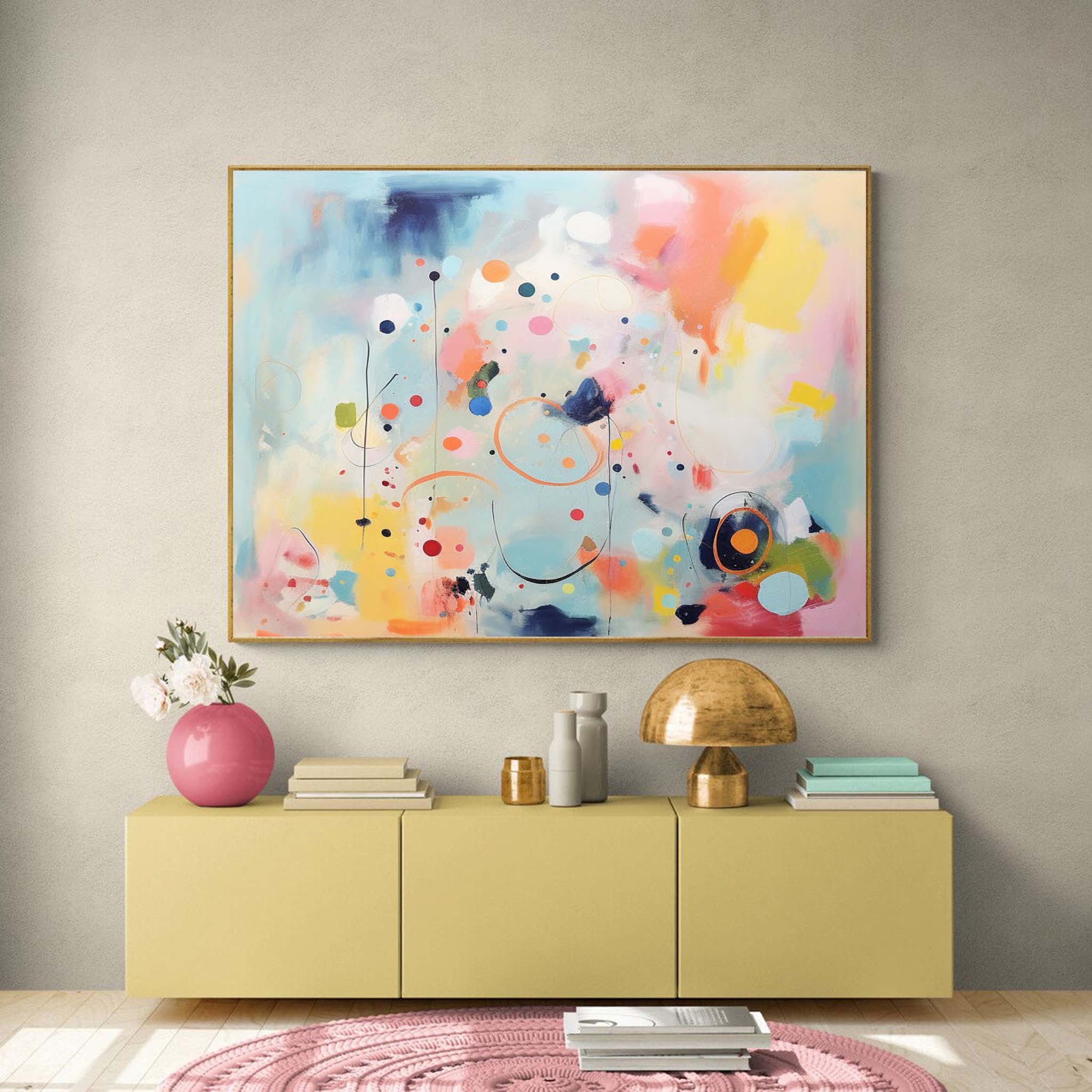 Original Bright Colorful Abstract Oil Painting On Canvas Large Wall Art Modern Graffiti Oil Painting Home Decoration