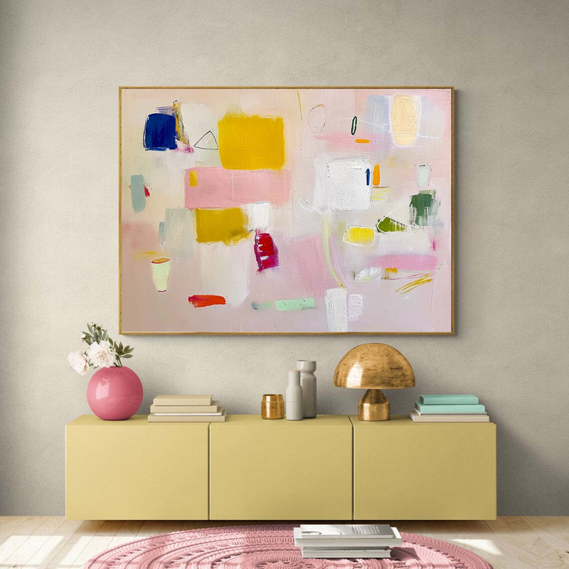 Vibrant Pink Buy Abstract Paintings Online Large Cute Abstract Oil Painting Original Wall Art For Living Room