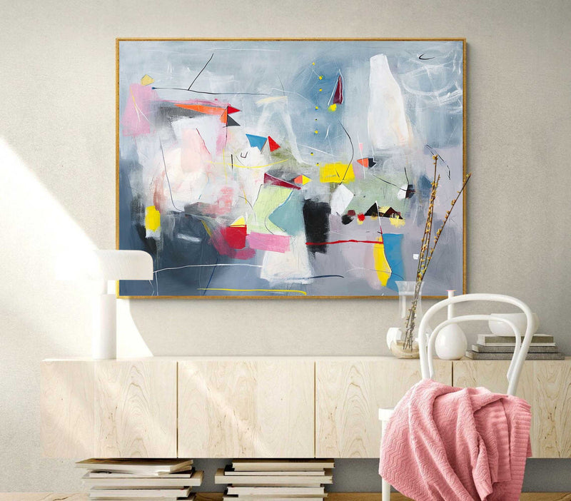 Acrylic Modern Abstract Art Framed Extra Large Canvas Paintings For Living Room