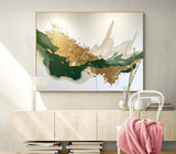 Green Large Original Abstract Gold Wall Art Abstract Paintings Online Contemporary Artwork For Living Room