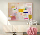 Original Wall Art Vibrant Pink Buy Abstract Paintings Online Large Cute Abstract Oil Painting For Living Room