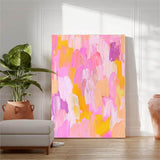 Bright Pink Abstract Oil Painting On Canvas Modern Texture Wall Art Large Colorful Original Knife Painting Home Decor