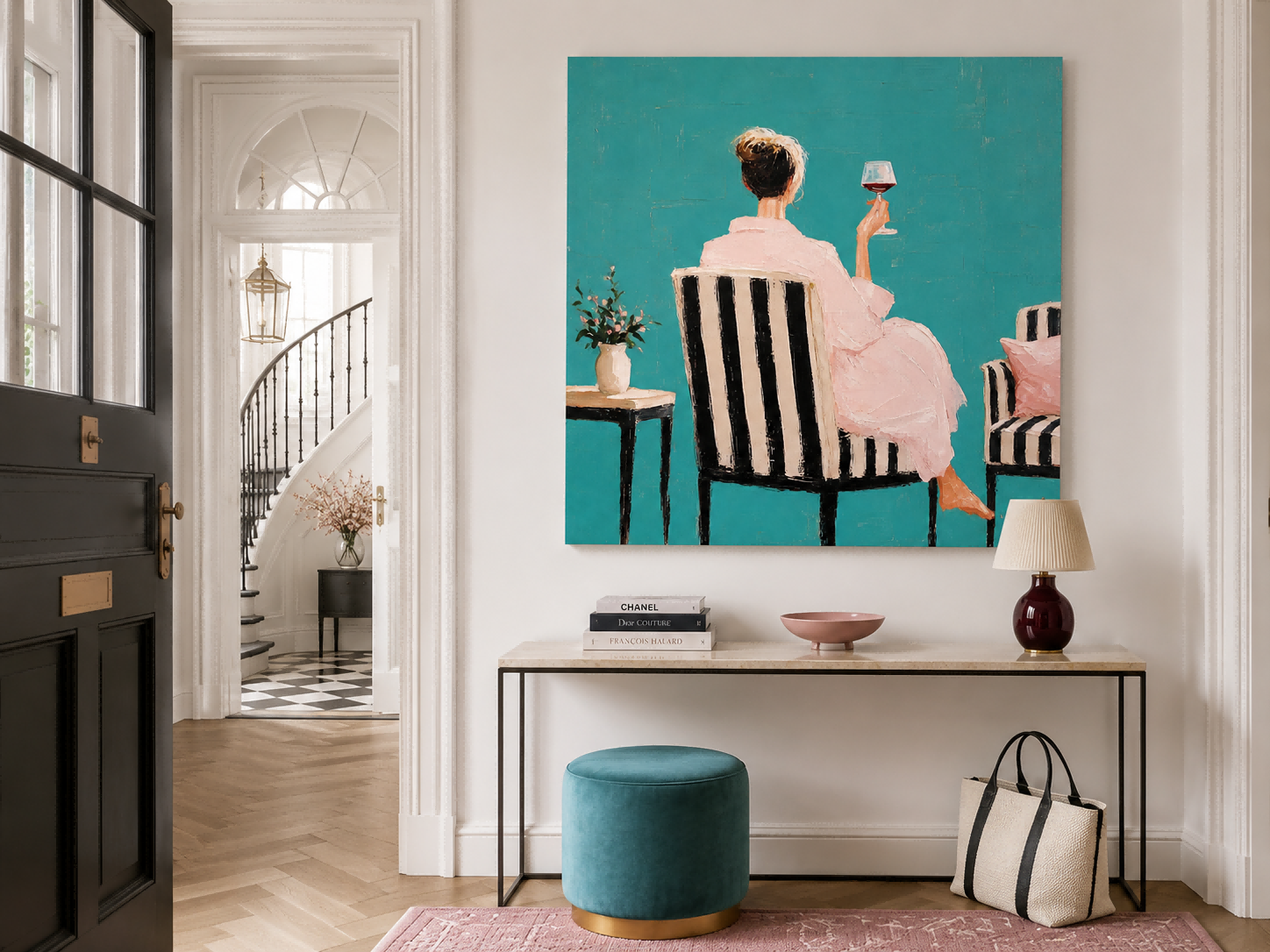 Impressionist Style Canvas Painting With Impasto Technique And Bright Colors