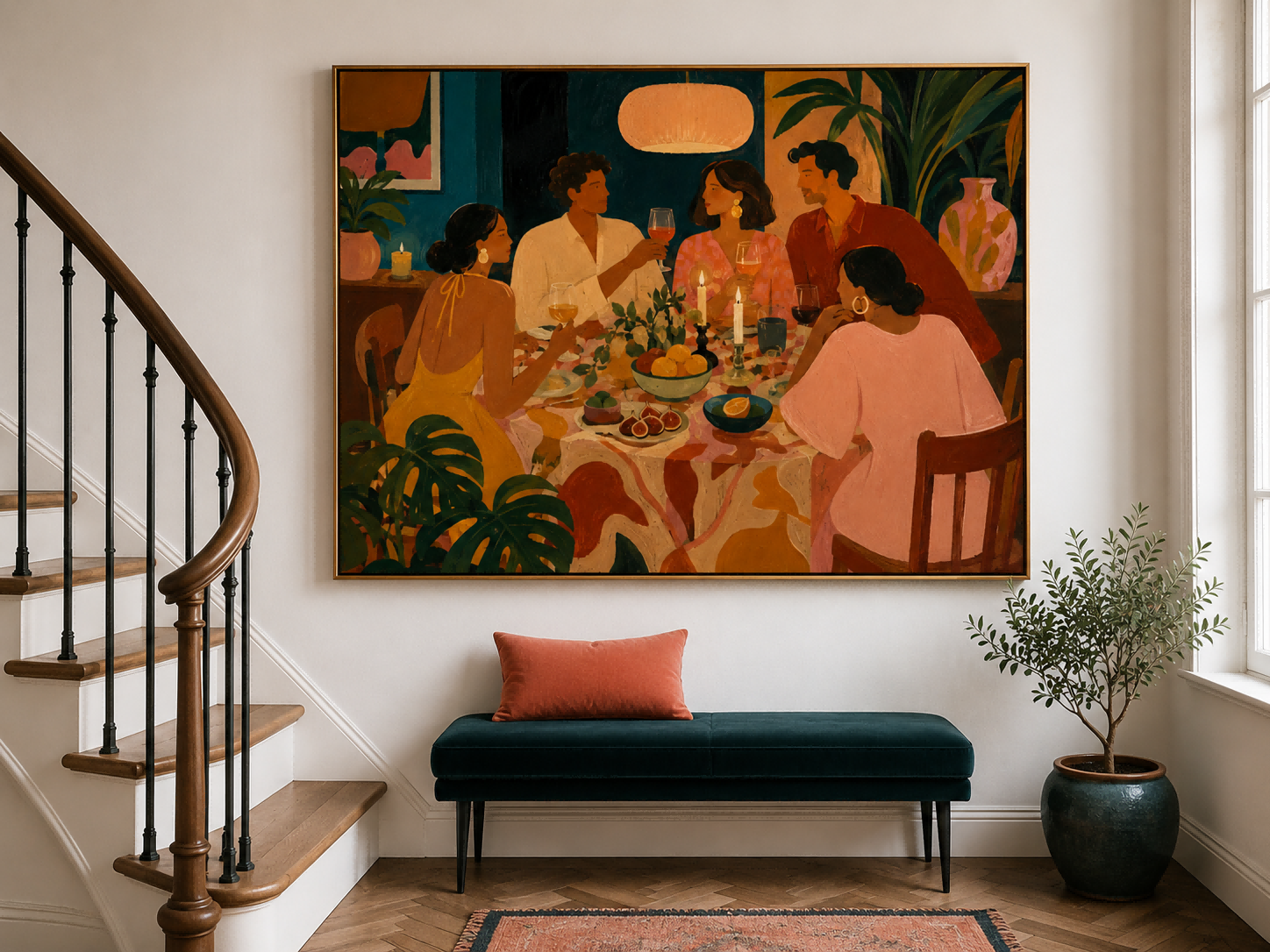 Vibrant Social Gathering Wall Art For Dining Room And Lounge Decor