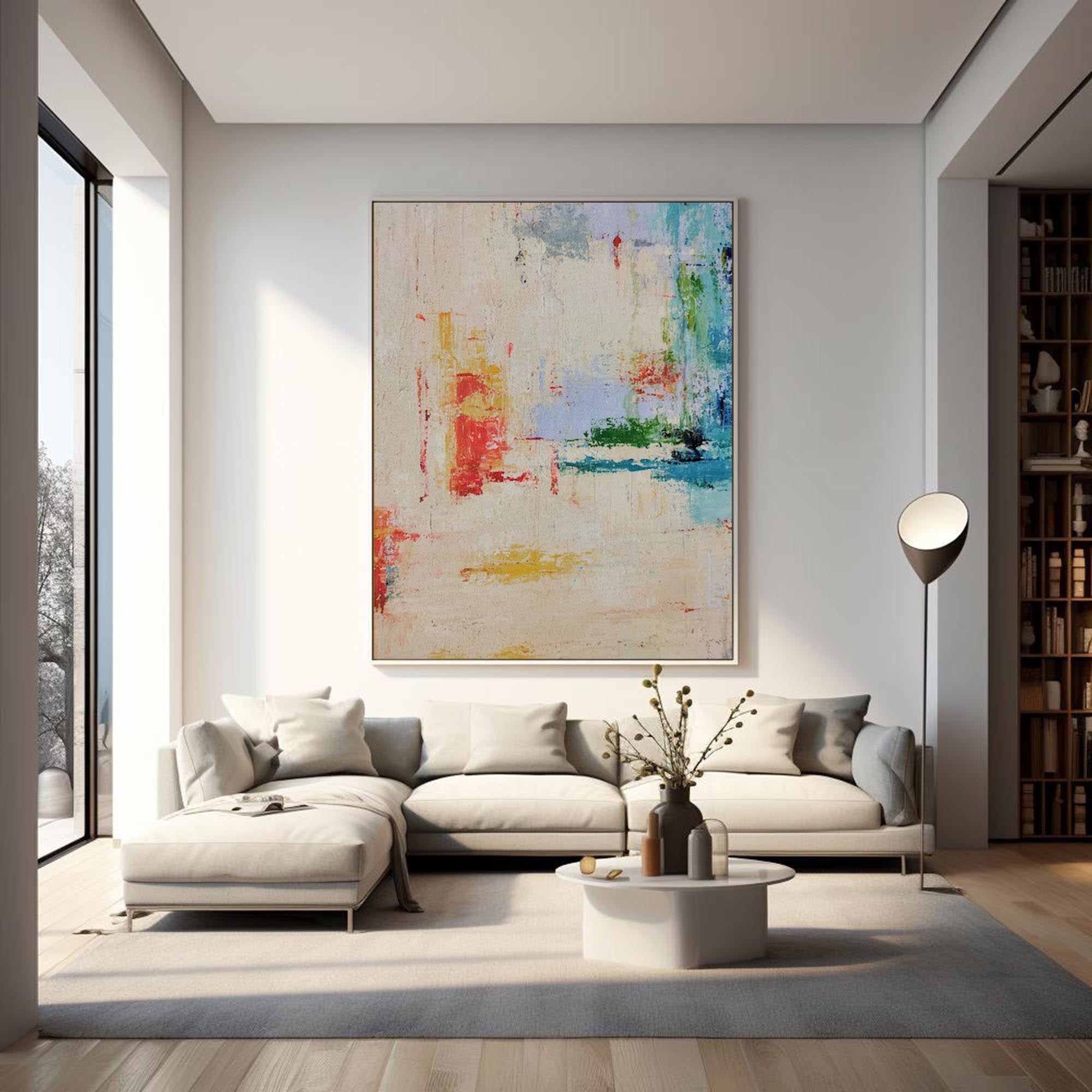 Large Original Abstract Oil Painting Beige Modern Minimalist Wall Art Contemporary Canvas Art Home Decor