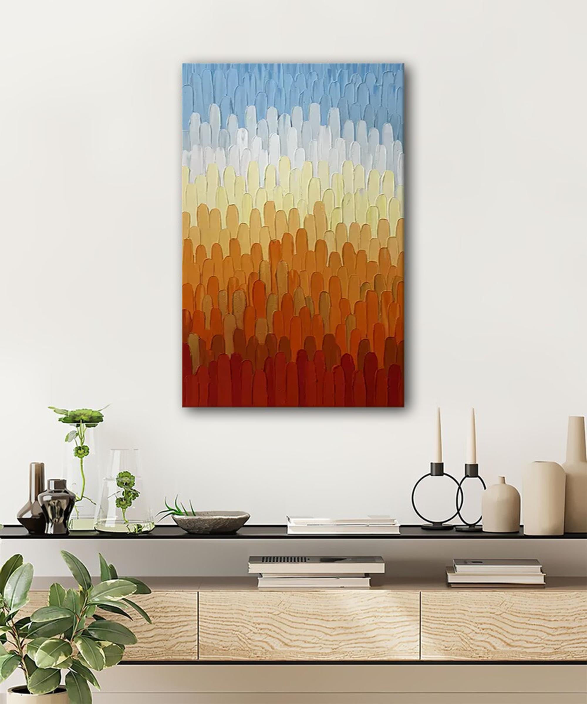 Colorful Large Abstract Knife Oil Painting Original Texture Wall Art Painting Home Decor