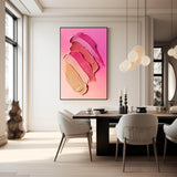 Pink Minimalist Wall Art Canvas With Frame Oil Painting Large Texture Abstract Oil Painting Home Decor