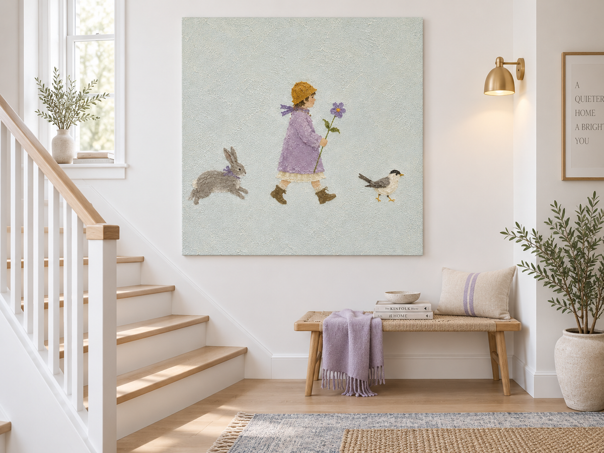 Modern Textured Abstract Painting With Fairytale Theme