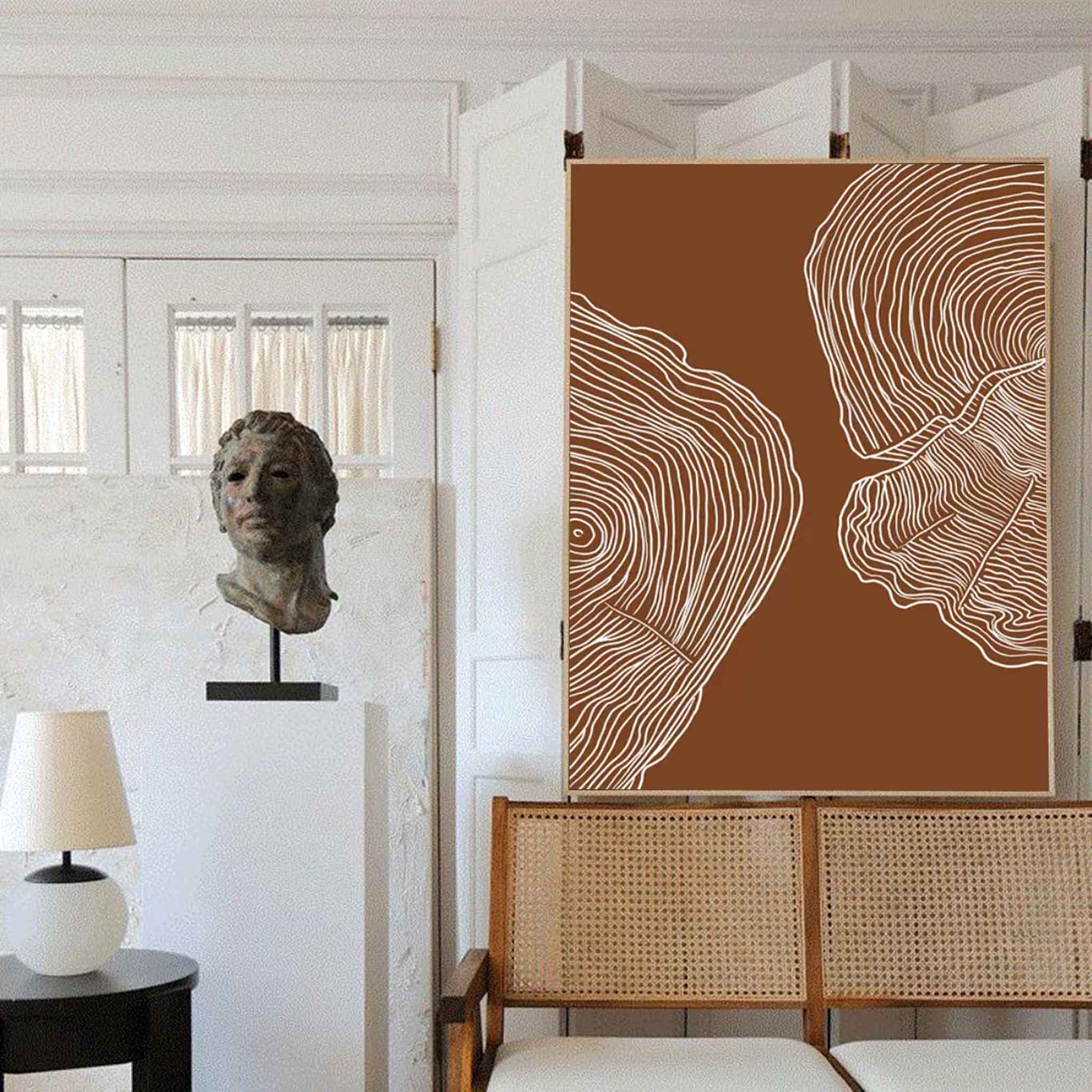 Brown Modern Wall Art Large Original Graffiti Petal Texture Abstract Oil Painting On Canvas For Living Room