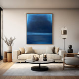 Blue Large Abstract acrylic painting Texture Minimalist Oil Painting On Canvas Original Wall Art Home Decor