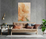 Texture Vibrant Yellow Long Version Large Abstract Oil Painting Original Flower Wall Art Painting Home Decor