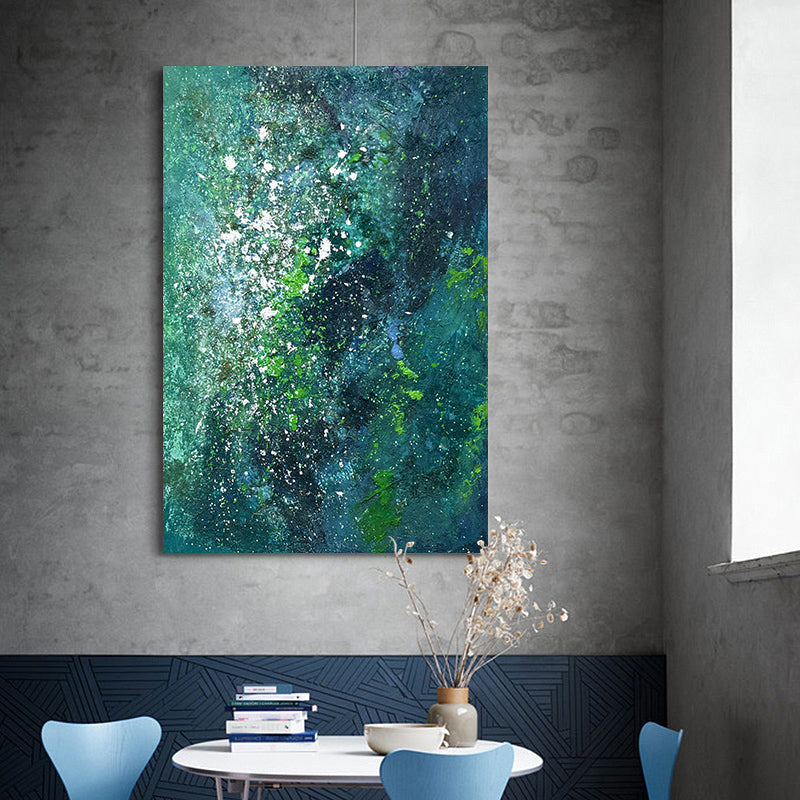 Bright Green Abstract Oil Painting On Canvas Modern Texture Wall Art Large Original Painting For Living Room