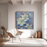Square Original Flower Wall Art Large Lily Floral Acrylic Painting Modern Floral Oil Painting On Canvas