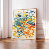 Color Scraper Abstract Goldfish Acrylic Painting Canvas Great Quality Hand Painted Abstract Wall Art Home Decor