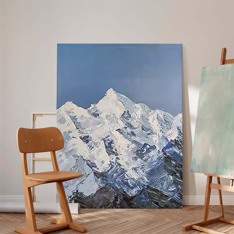 Abstract Snow Mountain Modern Wall Art Acrylic Painting Large Landscape Oil Painting On Canvas Home Decor