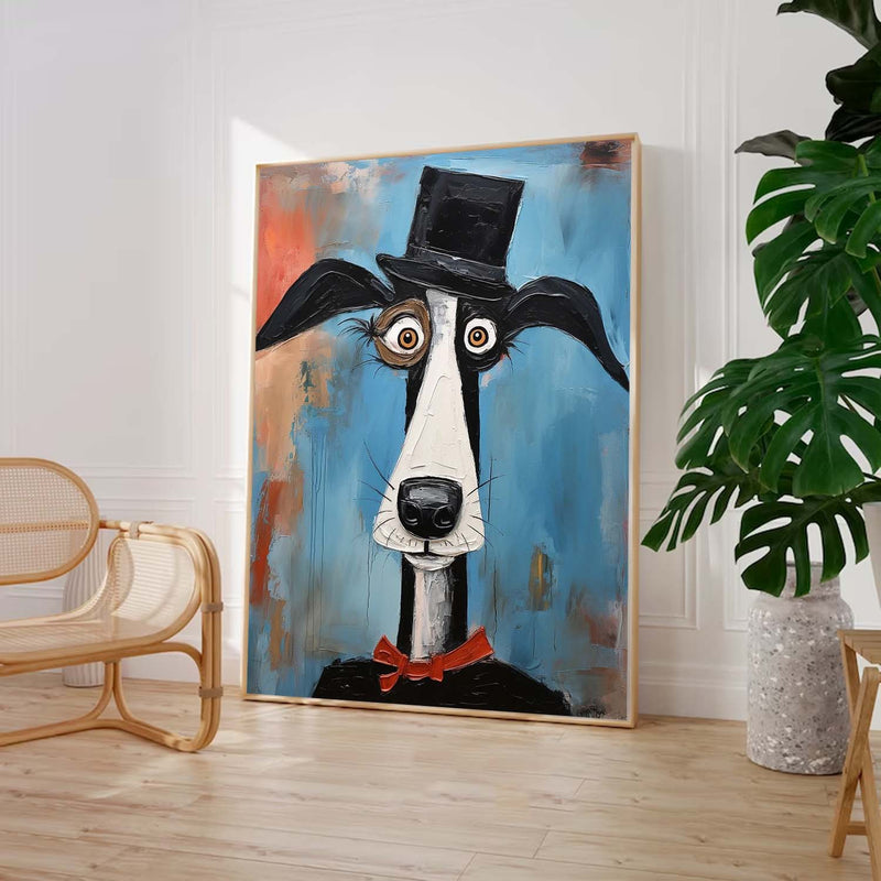 Abstract Lovely Dog Acrylic Painting Large Puppy Artwork Impressionism Animal Oil Painting Home Decor