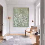 Large Abstract Small White Flower Paintings Modern  Paintings Summer Painting Framed Floral Wall Art