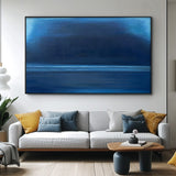 Original Blue Minimalist Abstract Acrylic Painting Large Wall Art Modern Texture Abstract Oil Painting Home Decor