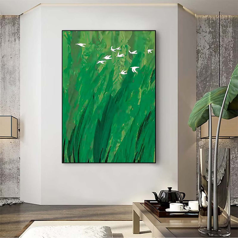 Minimalist Canvas Oil Painting Big Abstract Forest Acrylic Painting Original Landscape Artwork Home Decor