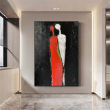 Minimalist Character Silhouette Original Wall Art Dark Color Large Figure Painting Abstract Artwork Home Decor