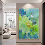 Large Bud Floral Textured Abstract Acrylic Wall Art Impressionism Abstract Dragonfly Painting Framed For Sale