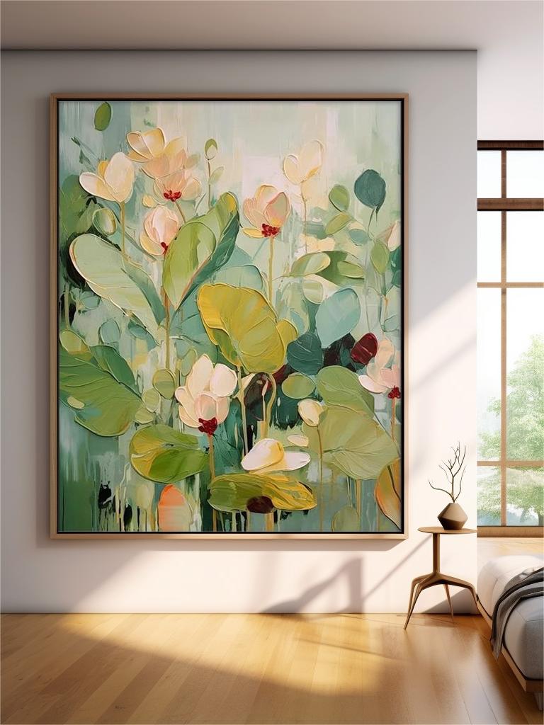 Extra Large Textured Abstract Flower Paintings Contemporary Floral Paintings Spring Painting Framed Floral Wall Art