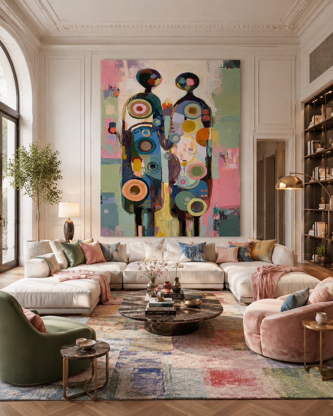 Abstract Romantic Couple Canvas Art For Bedroom And Lounge Walls