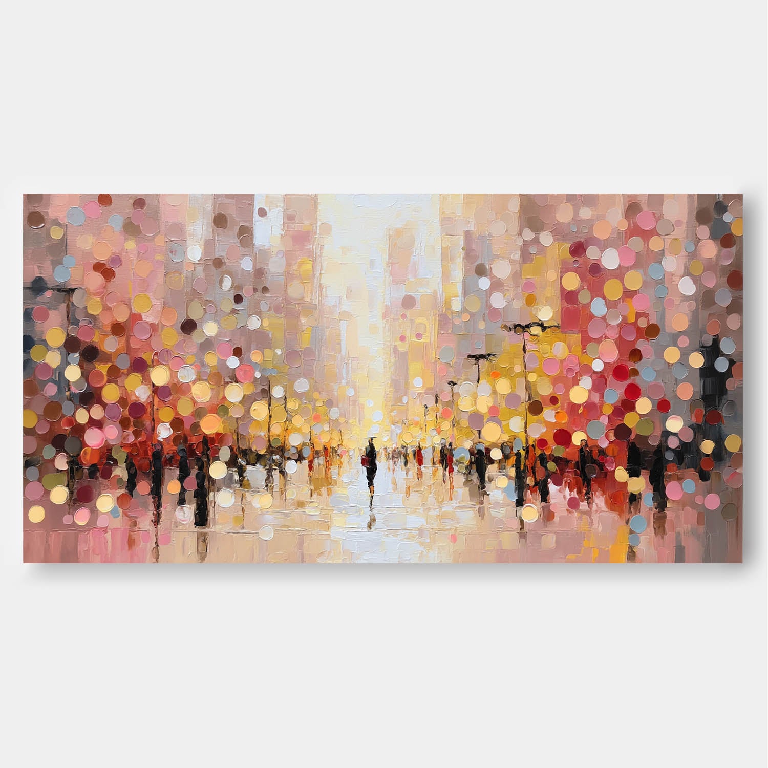 Colorful Modern Figure Acrylic Painting Large Urban Characters Wall Art Original Street Artwork