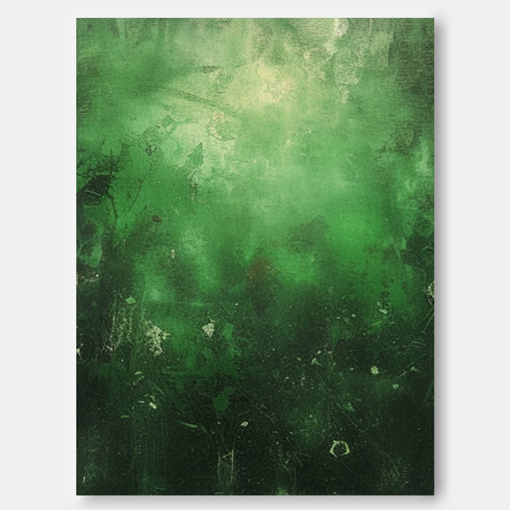 Large Original Abstract Oil Painting On Canvas Green Modern Texture Wall Art For Living Room