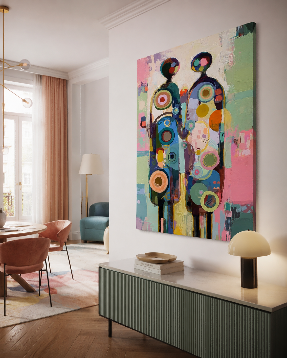 Abstract Romantic Couple Canvas Art For Bedroom And Lounge Walls