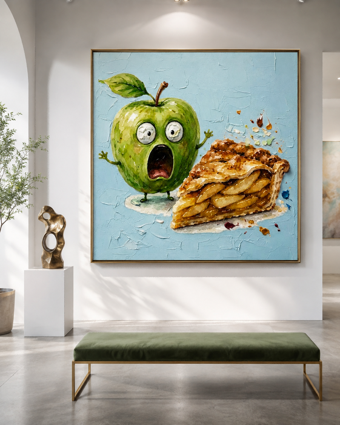 Cute Pop Art Style Food Painting With Textured Canvas For Living Room