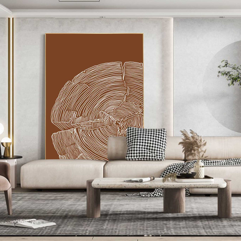 Brown Modern Wall Art Large Original Graffiti Petal Texture Abstract Oil Painting On Canvas For Living Room