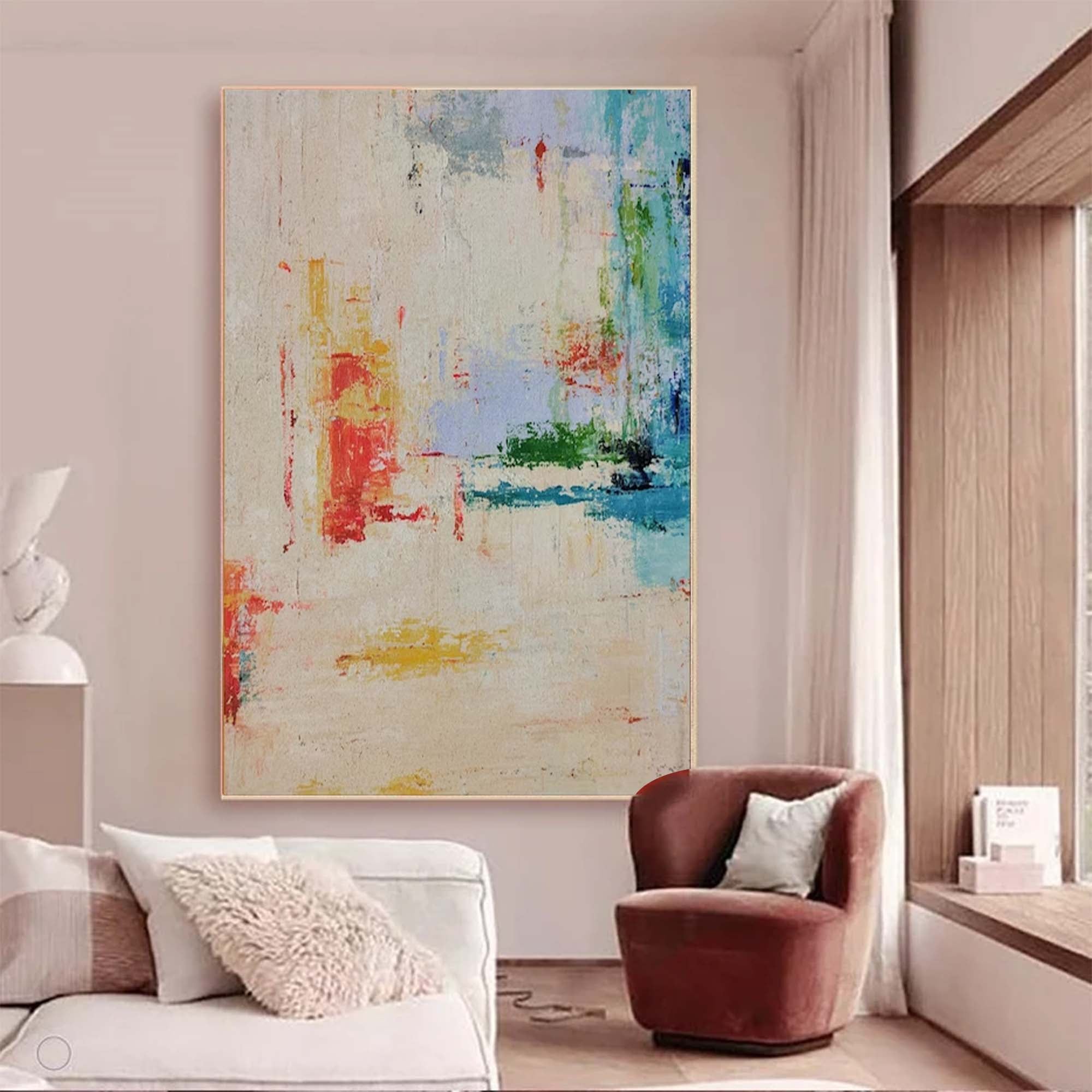 Large Original Abstract Oil Painting Beige Modern Minimalist Wall Art Contemporary Canvas Art Home Decor