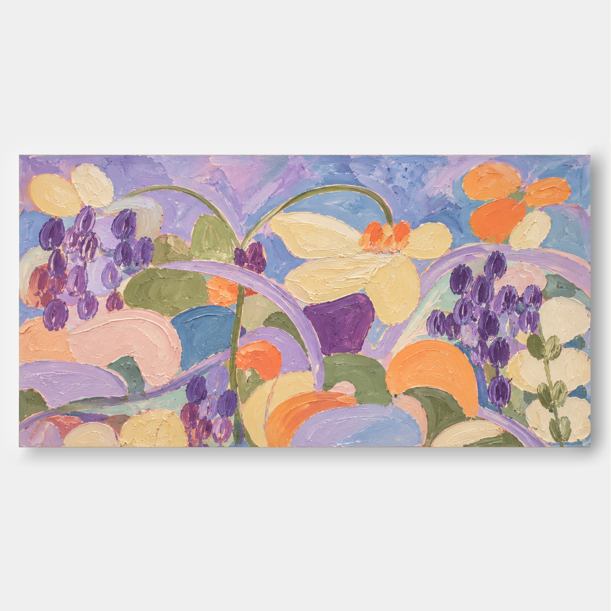 Romantic Textured Abstract Art Painting In Scandinavian Style For Bedroom