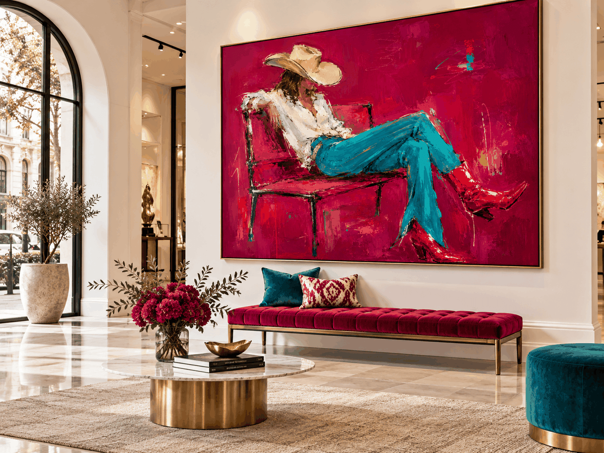 Abstract Expressionist Canvas Art With Textured Brushwork