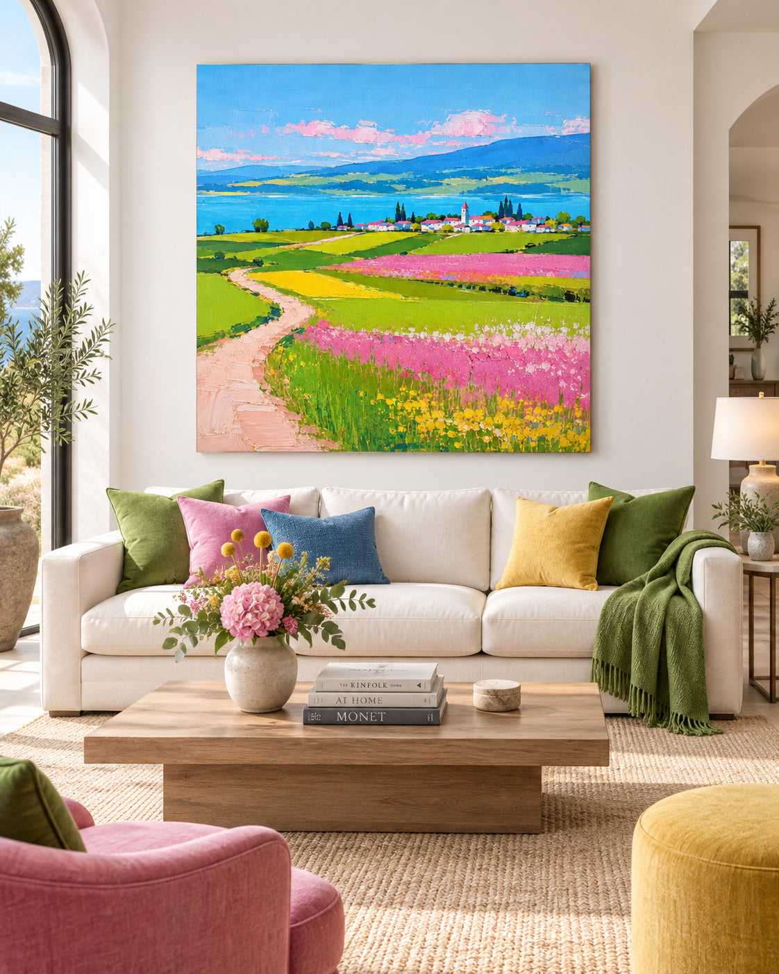 Modern Impressionist Textured Landscape Painting With High Saturation Colors