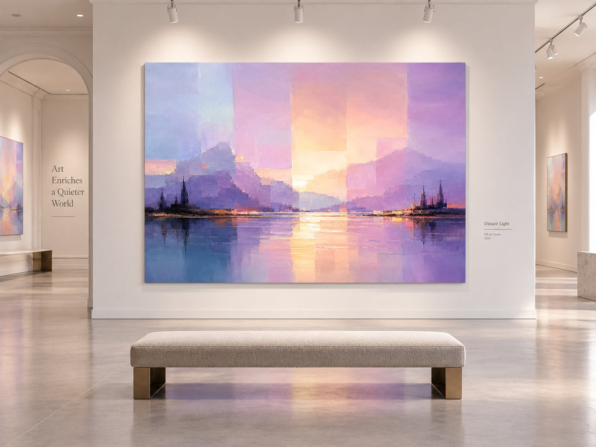 Romantic Impressionist Canvas Painting With Dreamy Twilight Colors