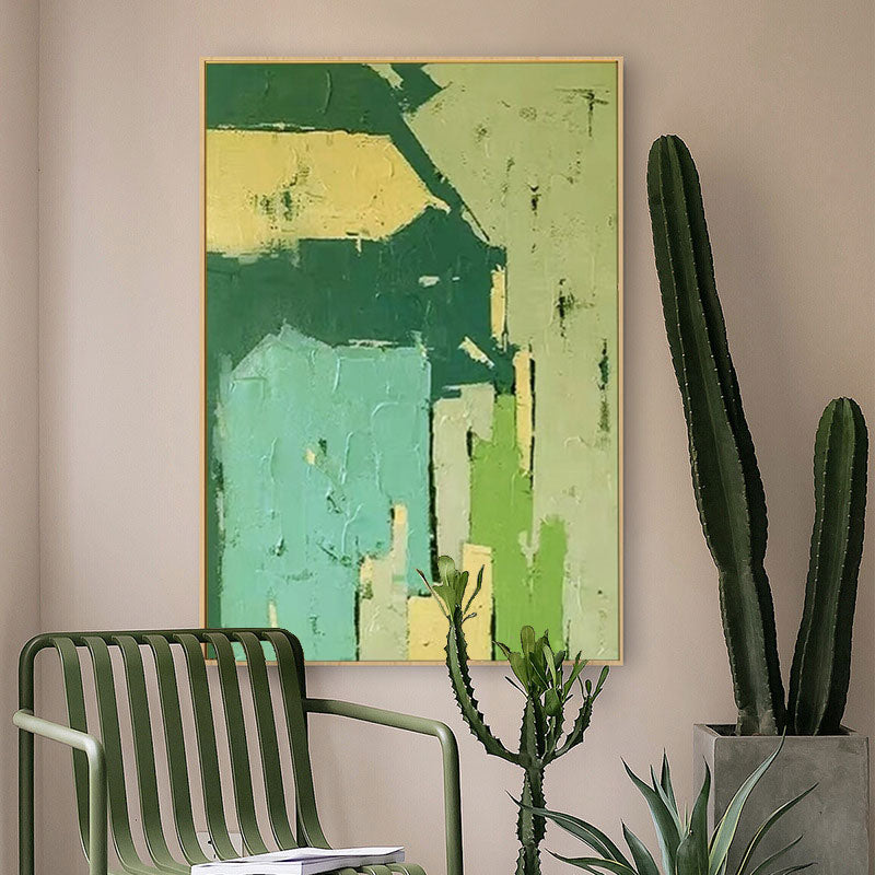 Abstract Texture Green Painitng Large Knife Wall Art Abstract Canvas Art Modern Home Decor